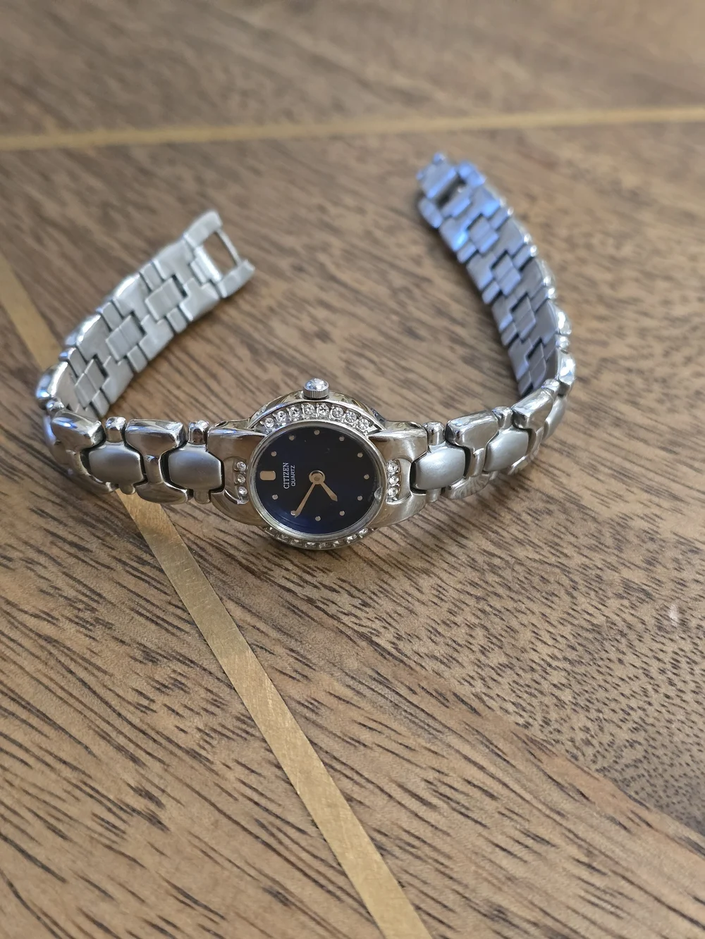 Citizen Quartz Women's Silver Watch with Blue Dial